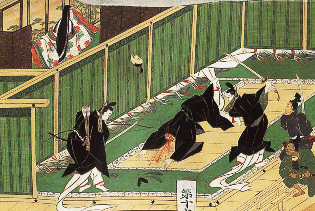 飛鳥板蓋宮で蘇我入鹿が襲撃される場面を描いた多武峰縁起絵巻